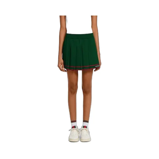 Pleated Skirt With Striped Trim