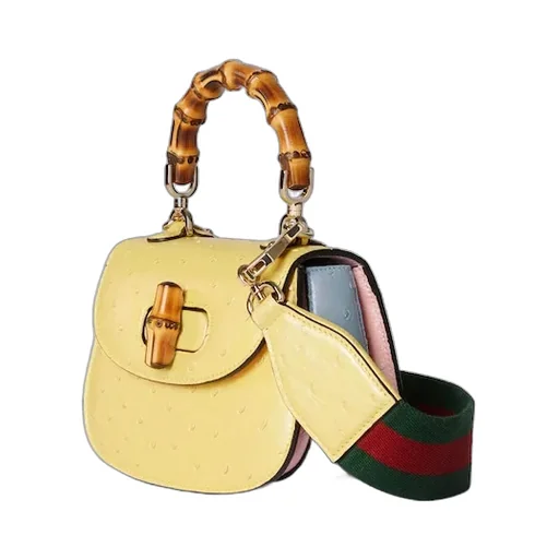 Gucci Bamboo 1947 Ostrich Mini Bag