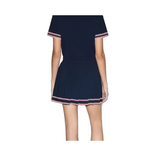 Pleated Skirt With Striped Trim