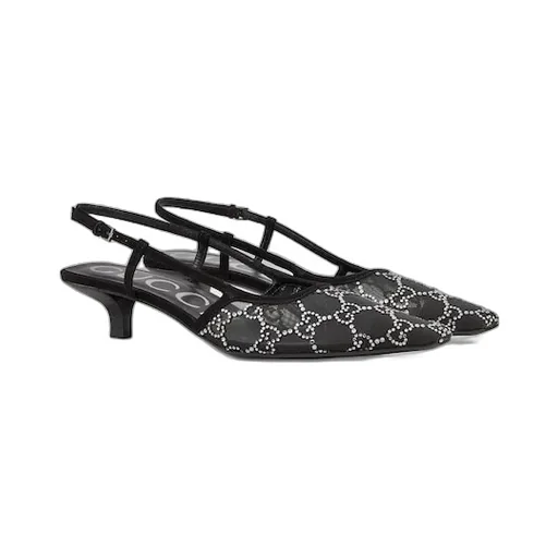 Gg Crystal Slingback Pump