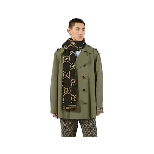 Check Gg Wool Scarf