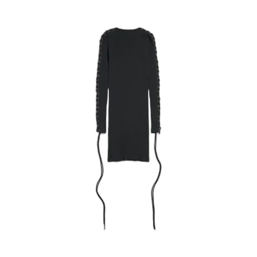 Lace-Up Long Sleeve Dress