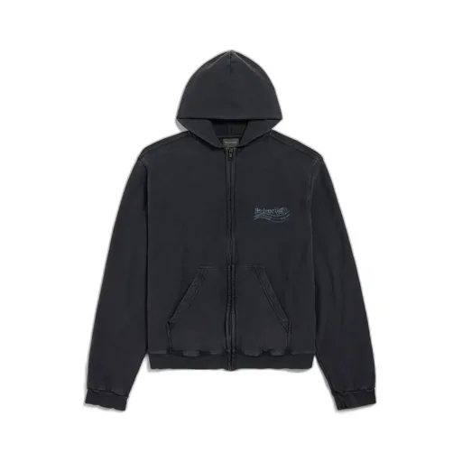 Washed Crayon Political Zip-Up Hoodie Regular Fit