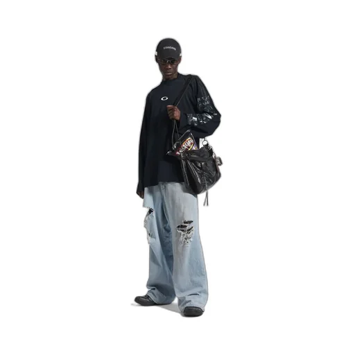 Transparent Tape Shifted Oversized Long Sleeve T-Shirt