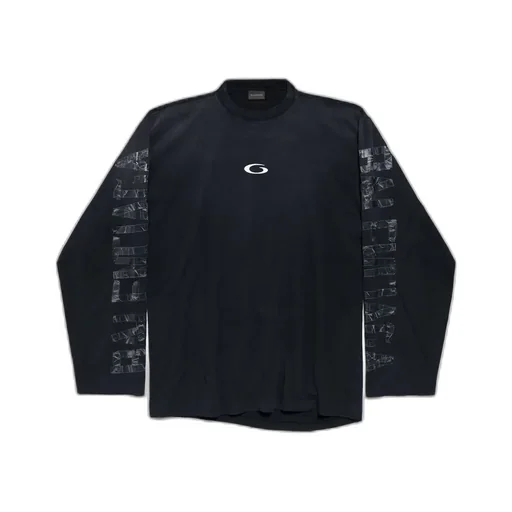 Transparent Tape Shifted Oversized Long Sleeve T-Shirt