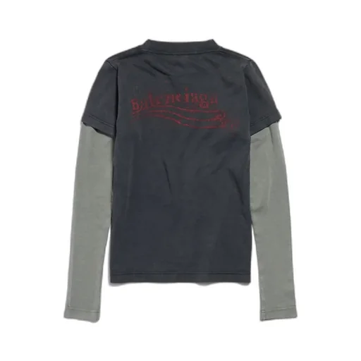 Washed Crayon Political Double Sleeve T-Shirt