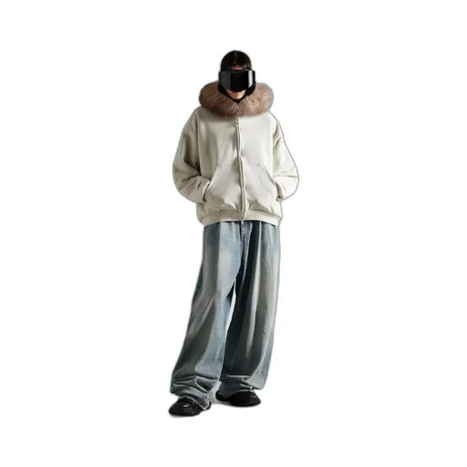 Fluffy Zip-Up Hoodie