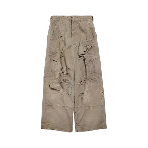 Distressed Large Cargo Pants