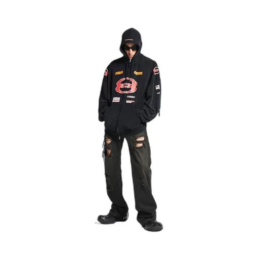 Sponsor Logos Large Zip-Up Hoodie