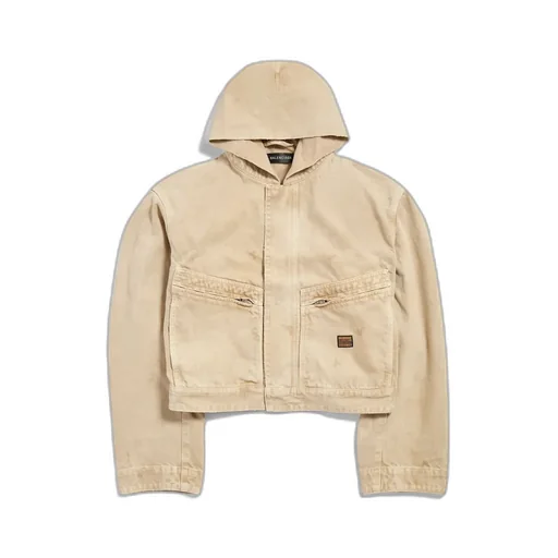 Cropped Hooded Workwear Jacket