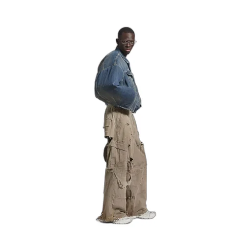 Distressed Large Cargo Pants