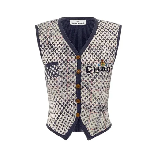 Distressed Tartan Vest