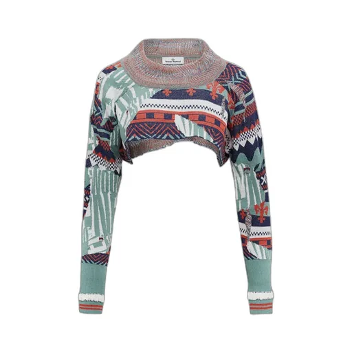 Broken Fair Isle Cropped Top