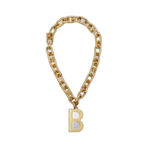 Vibrated Gold B Chain Necklace