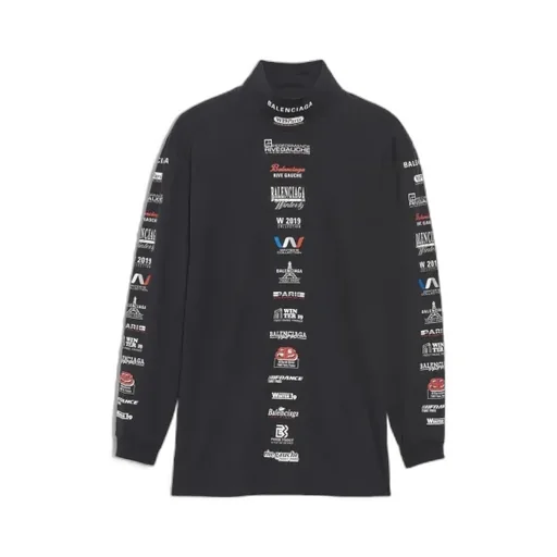 Multiple Brand Logo High Neck T-Shirt