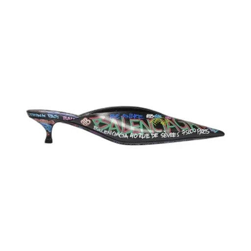 Multicolored Print Mules