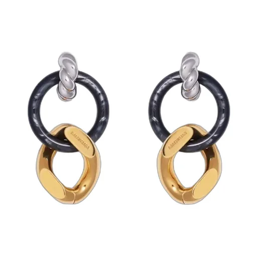 Black / Gold Linked Earrings