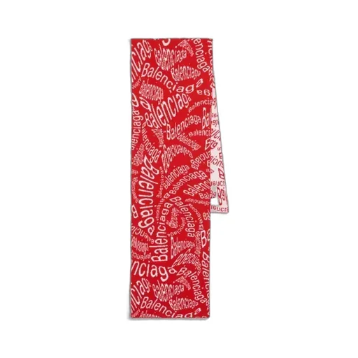 White/Red Logo Scarf Wave