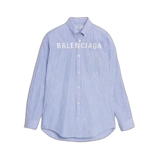 Blue / White Brand Logo Button-Up Shirt