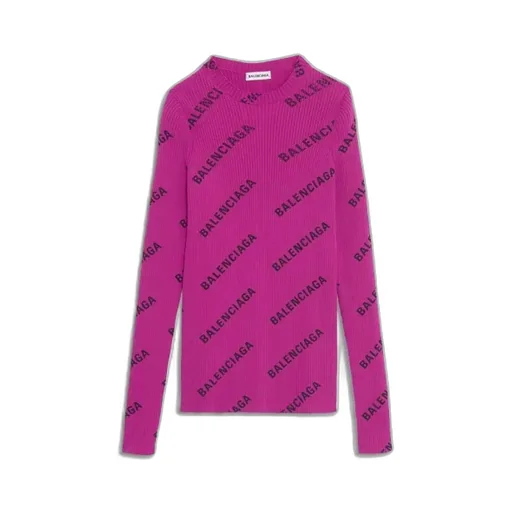 Full Embroidered Logo Crewneck Knit Sweater