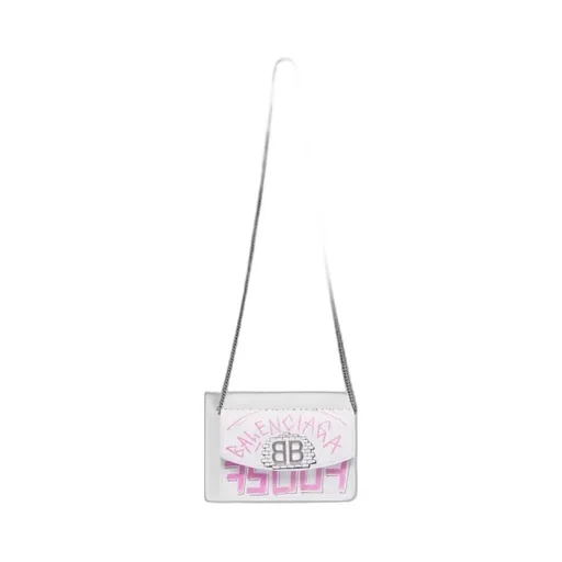 Black / White / Pink Bb Graffiti Chain Wallet