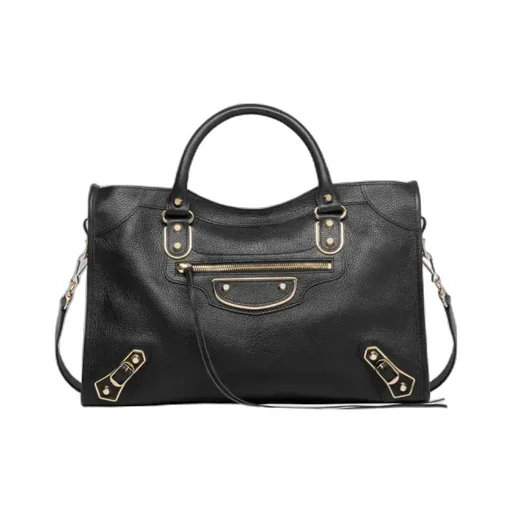 Classic Metallic Edge City Handbag