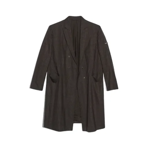 Noir Lave Washed Double-Breasted Coat