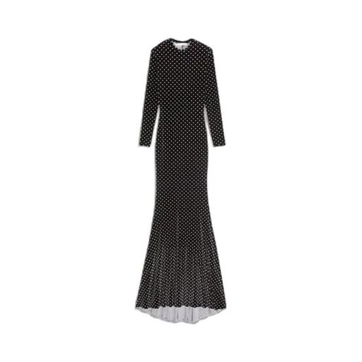 Black/Off White Evening Stretch Dress