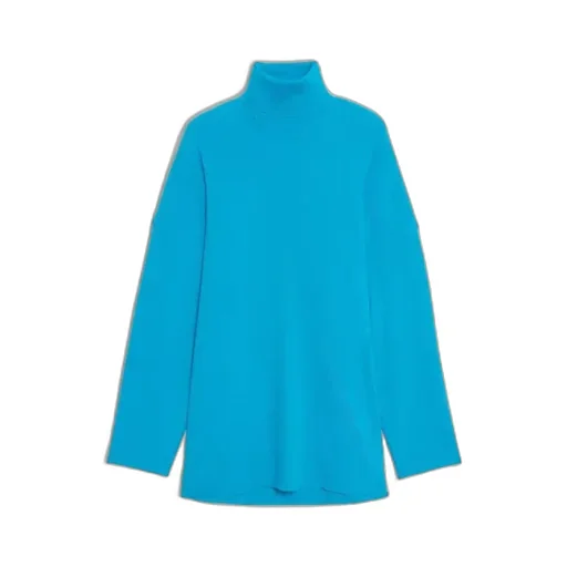 Turquoise Oversized Turtleneck Sweater