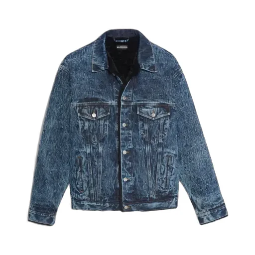 Stonewash Indigo Faux Shearling Denim Jacket