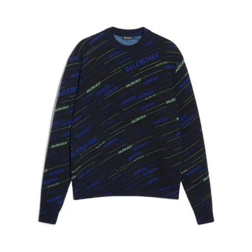 Striped Logo Crewneck Sweater