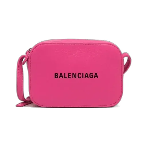 Rose Red Leather Crossbody Bag