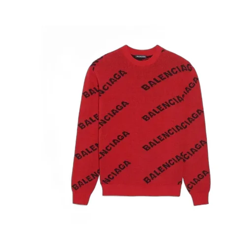 Red And Black Logo Crewneck Sweater
