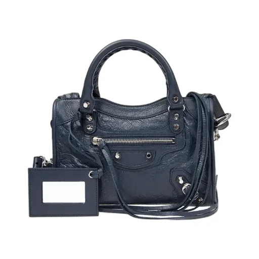 Deep Blue Leather Handbag