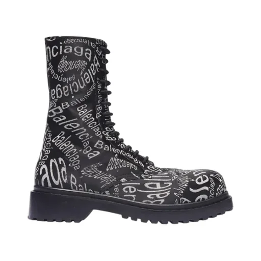 Black / White Logo Wave Boots