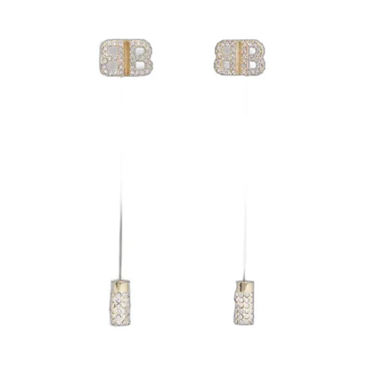 Crystal/Gold Bb Pin Earrings