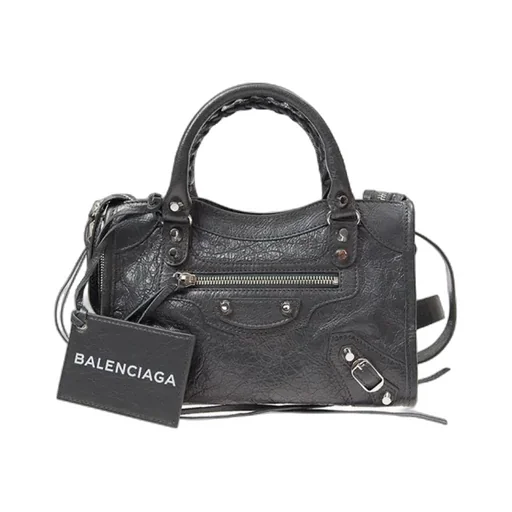 Grey Leather Handbag
