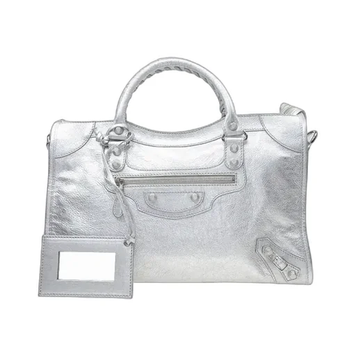 Silver Leather Handbag
