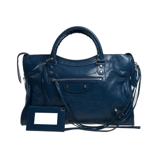 Blue Leather Handbag