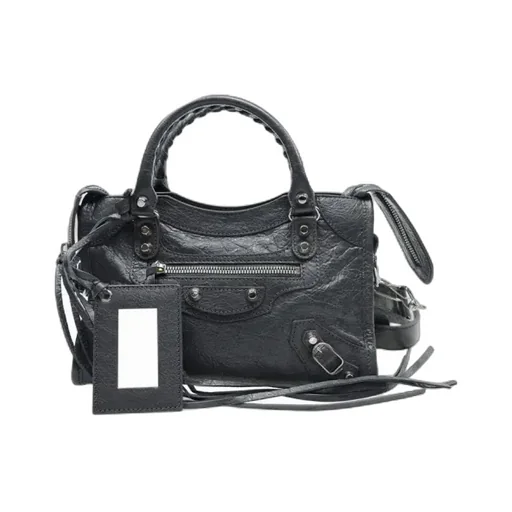 Grey Leather Handbag