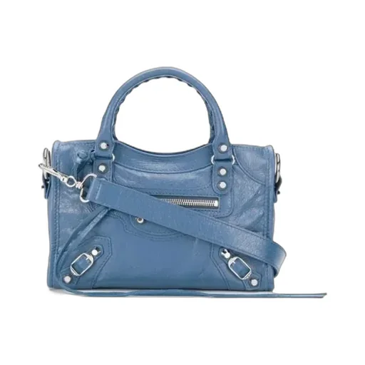 Blue Leather Handbag