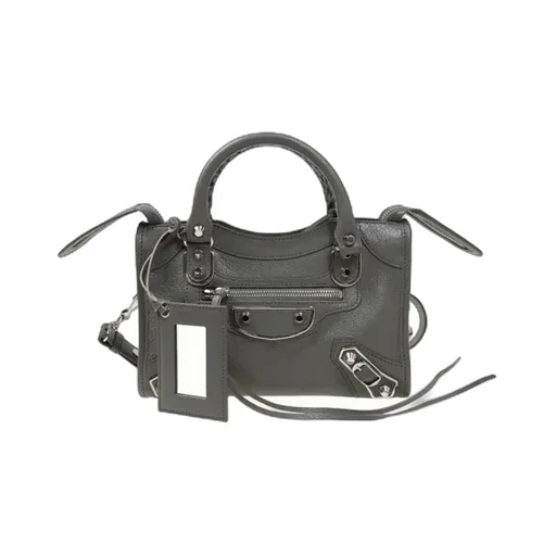 Grey Leather Handbag