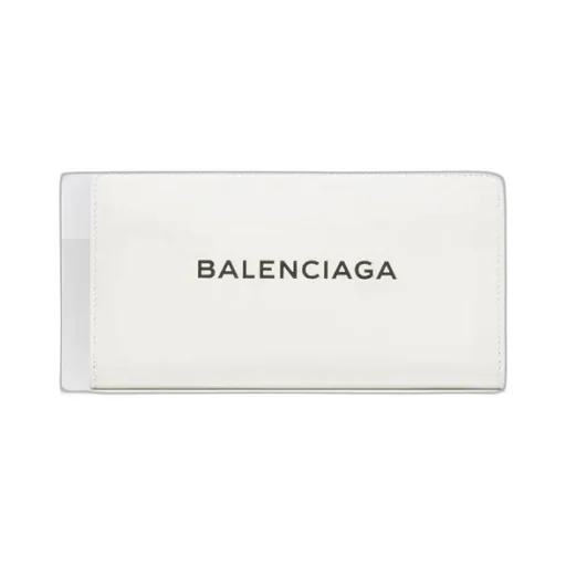 Full Zip Wallet Shopping Bag - White