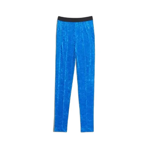Blue Logo Velvet Jogging Pants