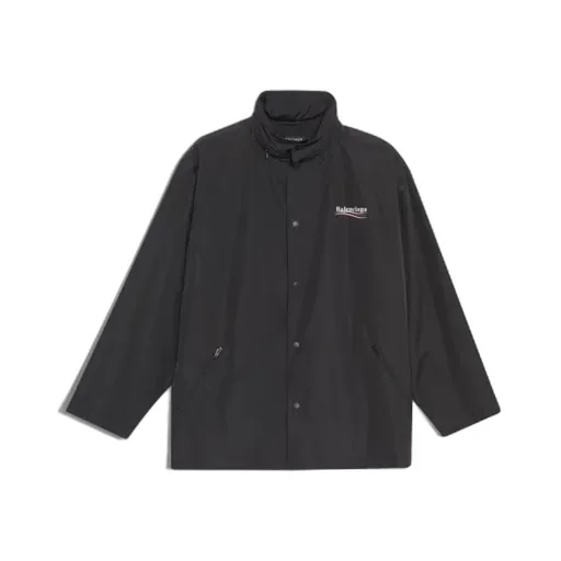 Black Archetype Print Raincoat