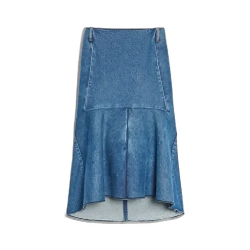 Medium Blue Denim Panel Skirt