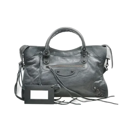 Dark Grey Leather Handbag