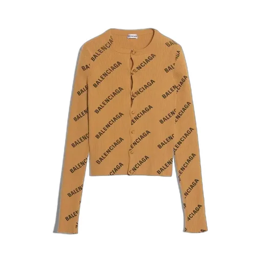Sahara/Black All-Over Logo Cardigan