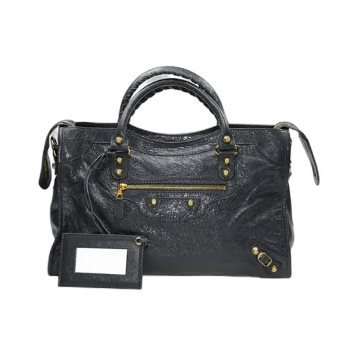 Dark Grey Leather Handbag