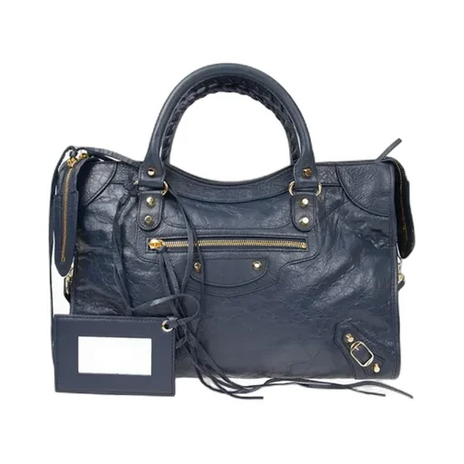 Blue Leather Handbag